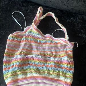 Colorful Striped Knit Tank Top